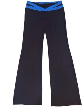 Alo Size Medium Black Blue Flare Wide Leg Leggings Athletic Athleisure Lounge